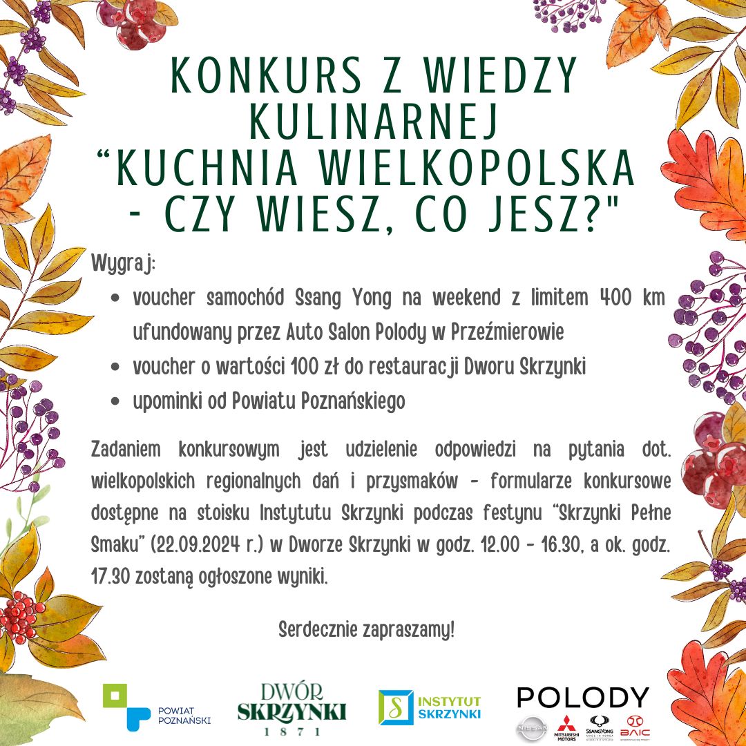 Konkurs z wiedzy kulinarnej „Kuchnia Wielkopolska - czy wiesz, co jesz?”